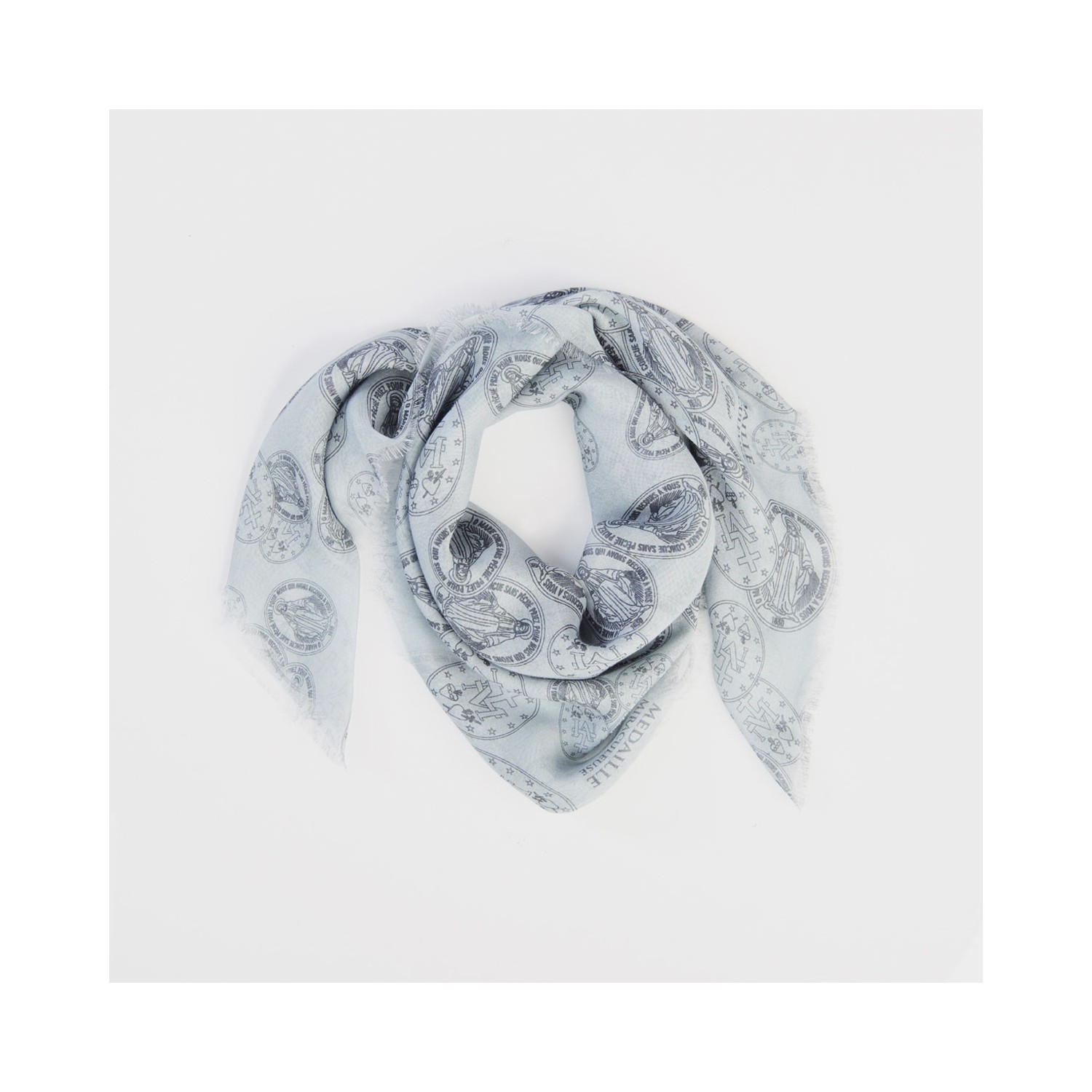 TigerTie Foulard Con Strisce E Frange – Rosso Borgogna E Grigio Argento – 95x95 Cm