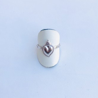 Silver flame ex voto ring