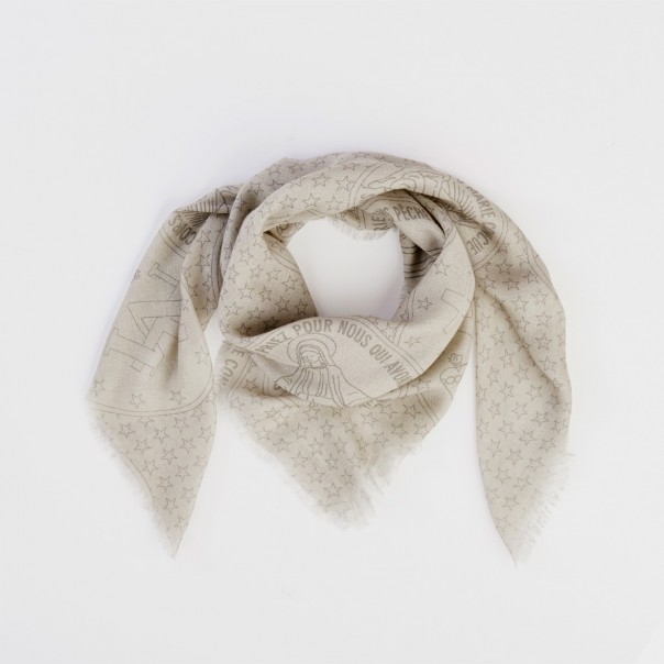 Beige star and medal scarf