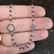 Sapphire gold neck rosary