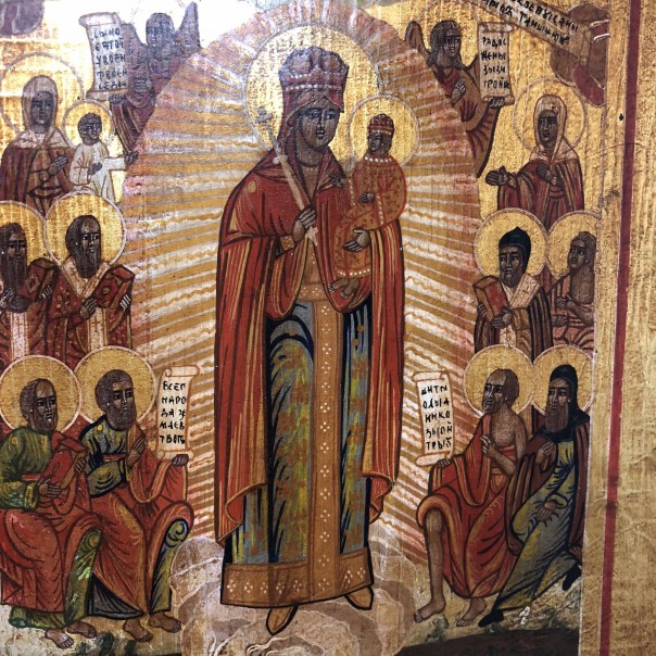 Icon Mother of God mediator between God and men