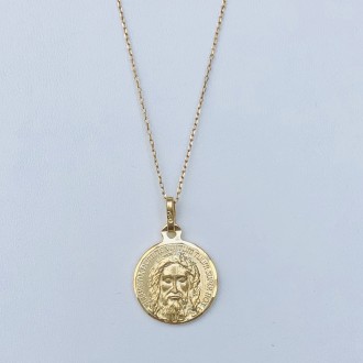 Golden silver holy face medal