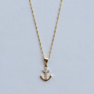 18 K gold faith and hope necklace