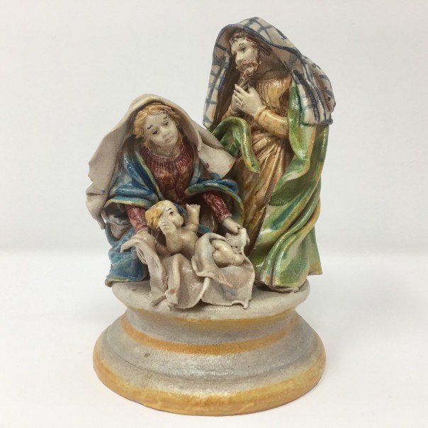 Nativity group in majolica terracotta