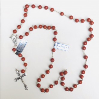 Rosario in argento e diaspro egizio