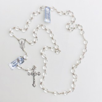 Rosario in argento e cristallo di rocca