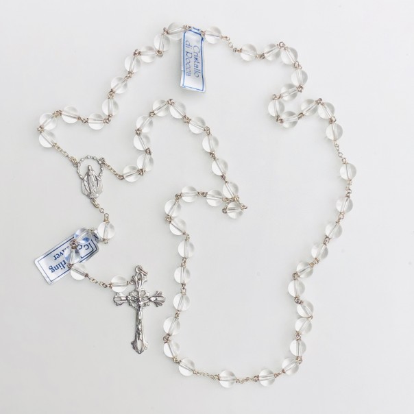 Rosary in silver and rock crystal