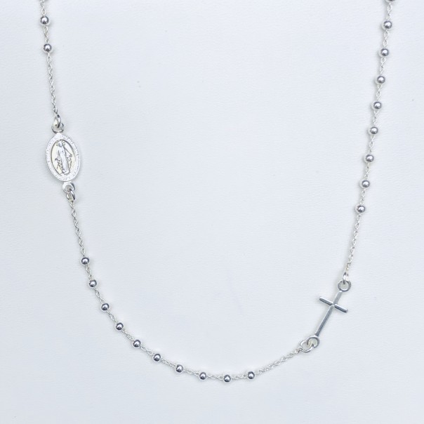 Silver choker rosary
