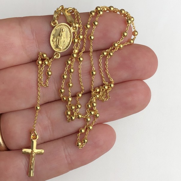 Rosary Necklace in Silver