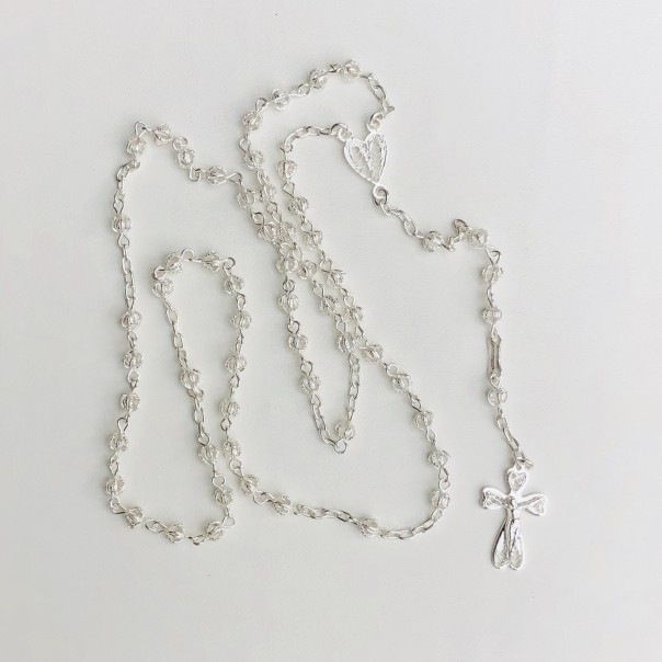 Silver filigree rosary