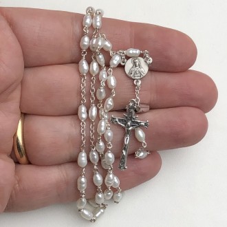 Rosario in argento e perle di fiume 2