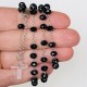Eternal rosary in silver and black crystal