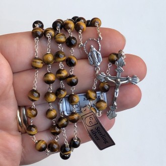 Rosario in argento e occhio di tigre 2