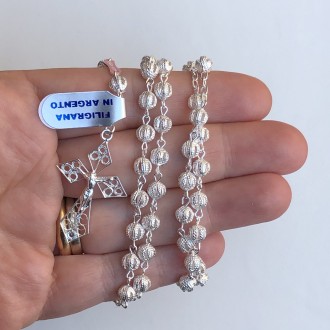 Rosario in filigrana di argento medio 2