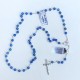 Rosary in silver and blue agate