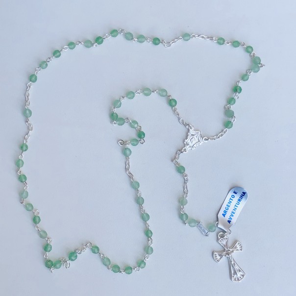 Silver and aventurine rosary
