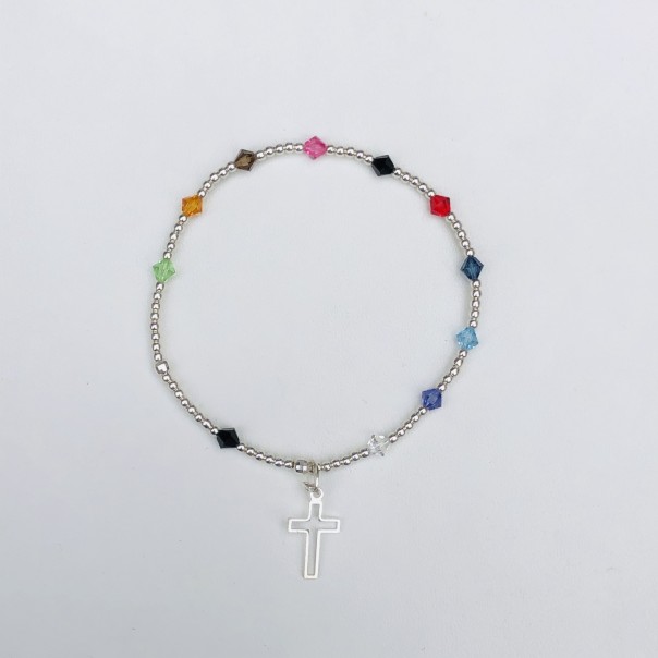 Elastic rosary bracelet colored tens