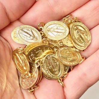 Medaglia Miracolosa metallo dorato 10 pezzi