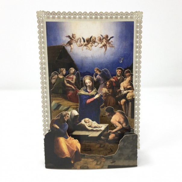Bronzino laced Christmas greeting card