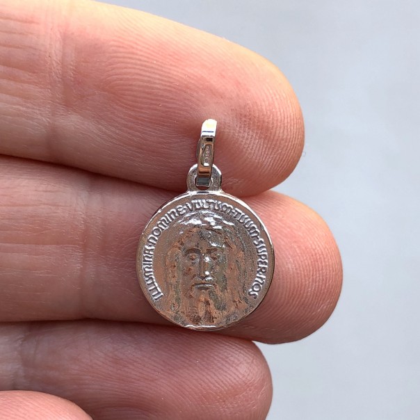 Collana Volto Santo in oro bianco