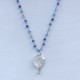 Necklace I hold you by the hand blue rosary