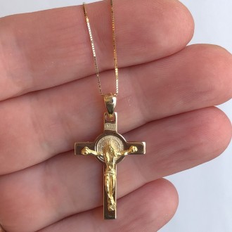 Collana Croce di San Benedetto in oro 2