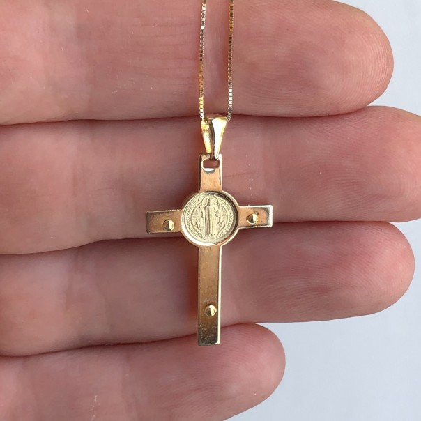 Gold Cross of San Bedetto necklace