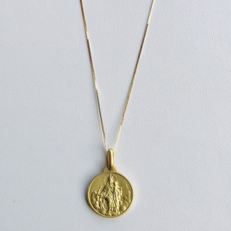 Collana Medaglia Scapolare oro 16 mm 2
