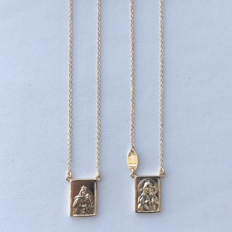 Long scapular necklace in gilded silver 2
