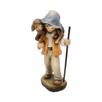 Pastore con agnello marrone ANRI Ferrandiz cm 7,5