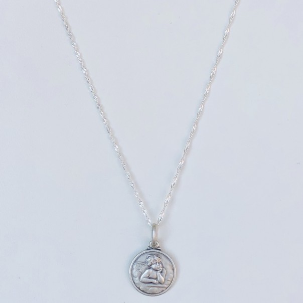 Guardian angel necklace in silver