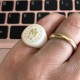 White miraculous monogram ring