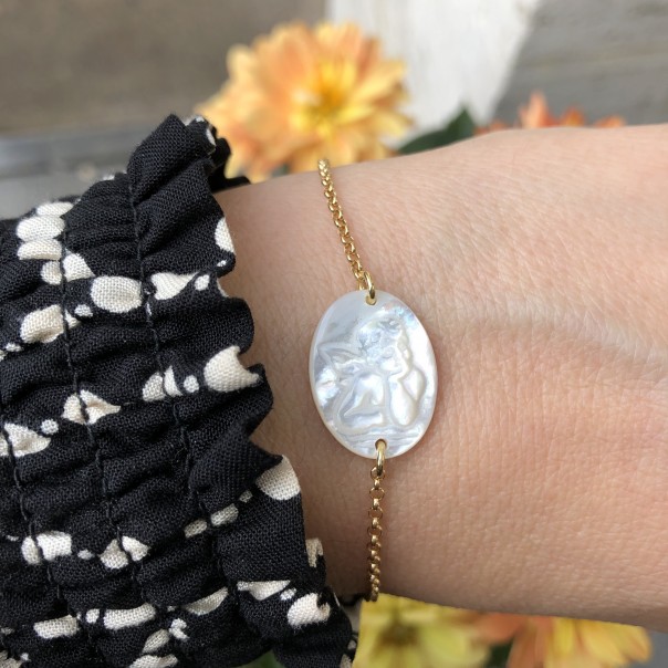 bracelet I hold your hand silver gilt