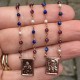 Necklace scapular in 925 silver and rhodocrosite