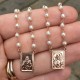 Scapular in rosy silver and pearls
