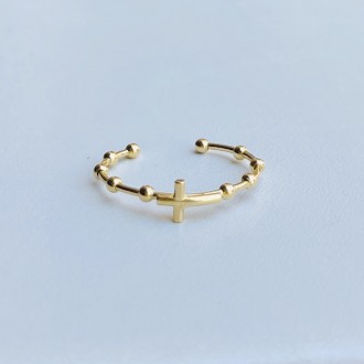 Anello rosario con croce micro oro