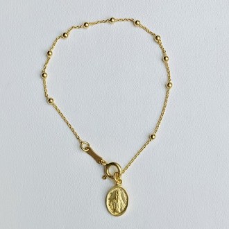 Bracciale rosario decina argento dorato