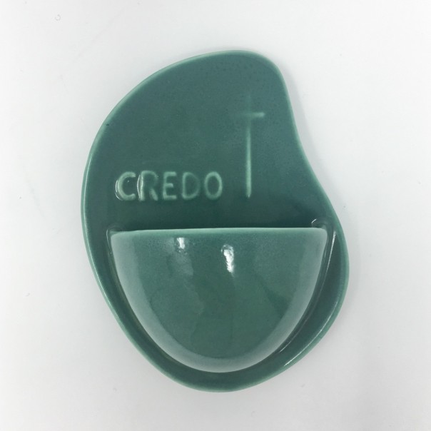 Holy water stoup I think green