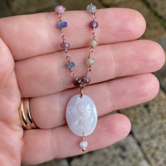 Necklace I hold you by the hand tourmalines 2