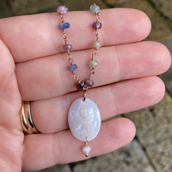 Necklace "Ti tengo per mano" tourmalines