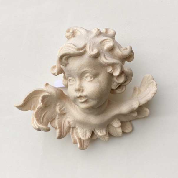 Natural wood angel head