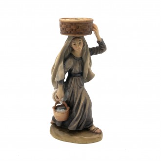 Shepherdess with basket ANRI Bernardi 10 cm