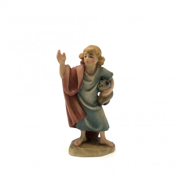 Shepherd with cat ANRI Bernardi 10 cm