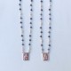 Rosy silver scapular with faceted lapis and pearls