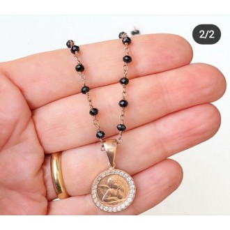 Collana angelo custode lux -cristalli neri-