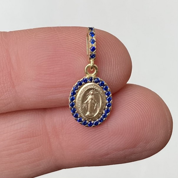 Miraculous medal Lux gold -blue-