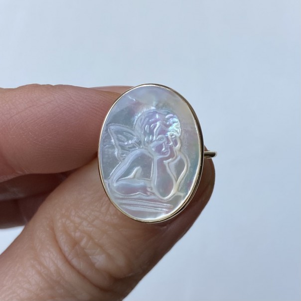 Ring I hold you by the hand in gilded silver