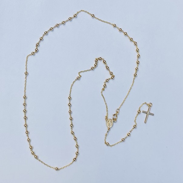 Traditional 18K gold neck rosary