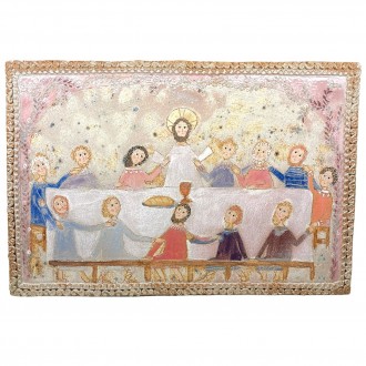 stoneware panel the last supper.