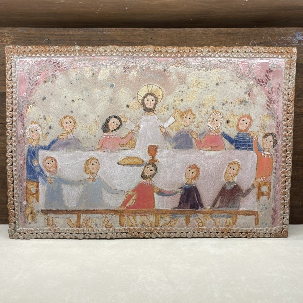 stoneware panel the last supper.